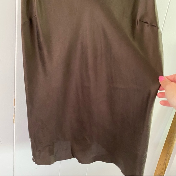 Alan Bilzerian 100% Silk Brown Chocolate Chemise Style Cami Top Spaghetti Straps - Picture 8 of 14